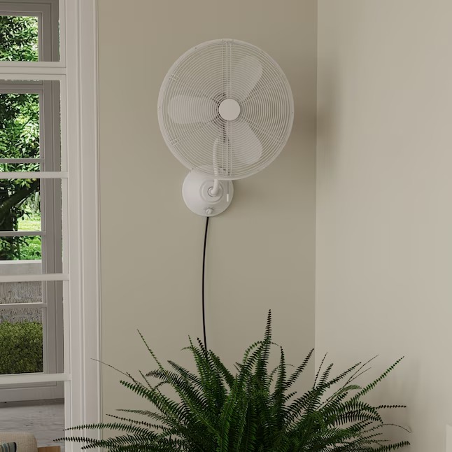 Harbor Breeze JP18MWW3 Marina Cove 18-in Oscillation Indoor or Outdoor White Wall Mounted Fan1_11zon