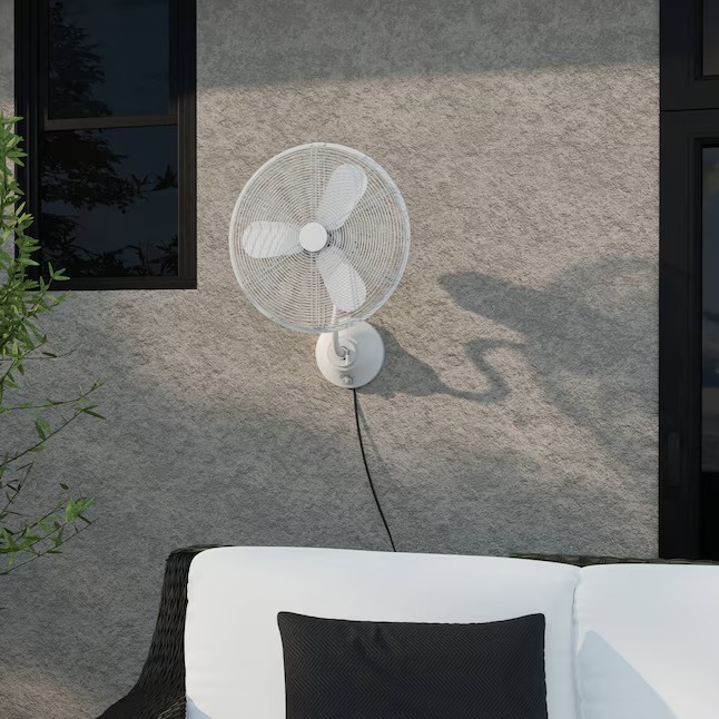 Harbor Breeze JP18MWW3 Marina Cove 18-in Oscillation Indoor or Outdoor White Wall Mounted Fan2_11zon