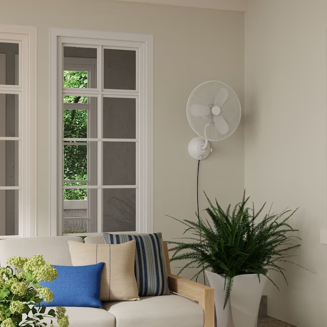 Harbor Breeze JP18MWW3 Marina Cove 18-in Oscillation Indoor or Outdoor White Wall Mounted Fan7_11zon