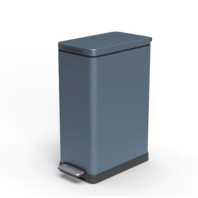 Home Zone Living VA42330A 12-Gallon Blue Steel Indoor Kitchen Step Trash Can_11zon Home Zone Living VA42330A 12-Gallon Blue Steel Indoor Kitchen Step Trash Can