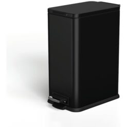 Home Zone Living VA42333A 4.4-Gallon Black Steel Indoor Kitchen Step Trash Can