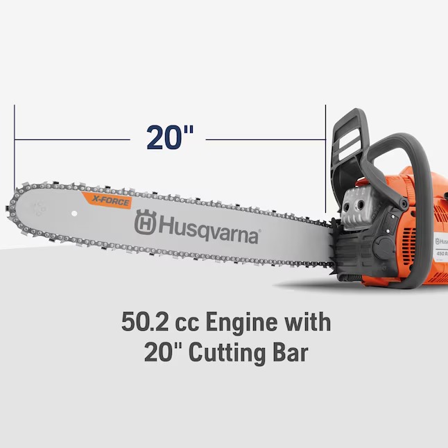 Husqvarna 450 Rancher 50.2-cc 2-cycle 20-in Gas Chainsaw (967651201)4_11zon