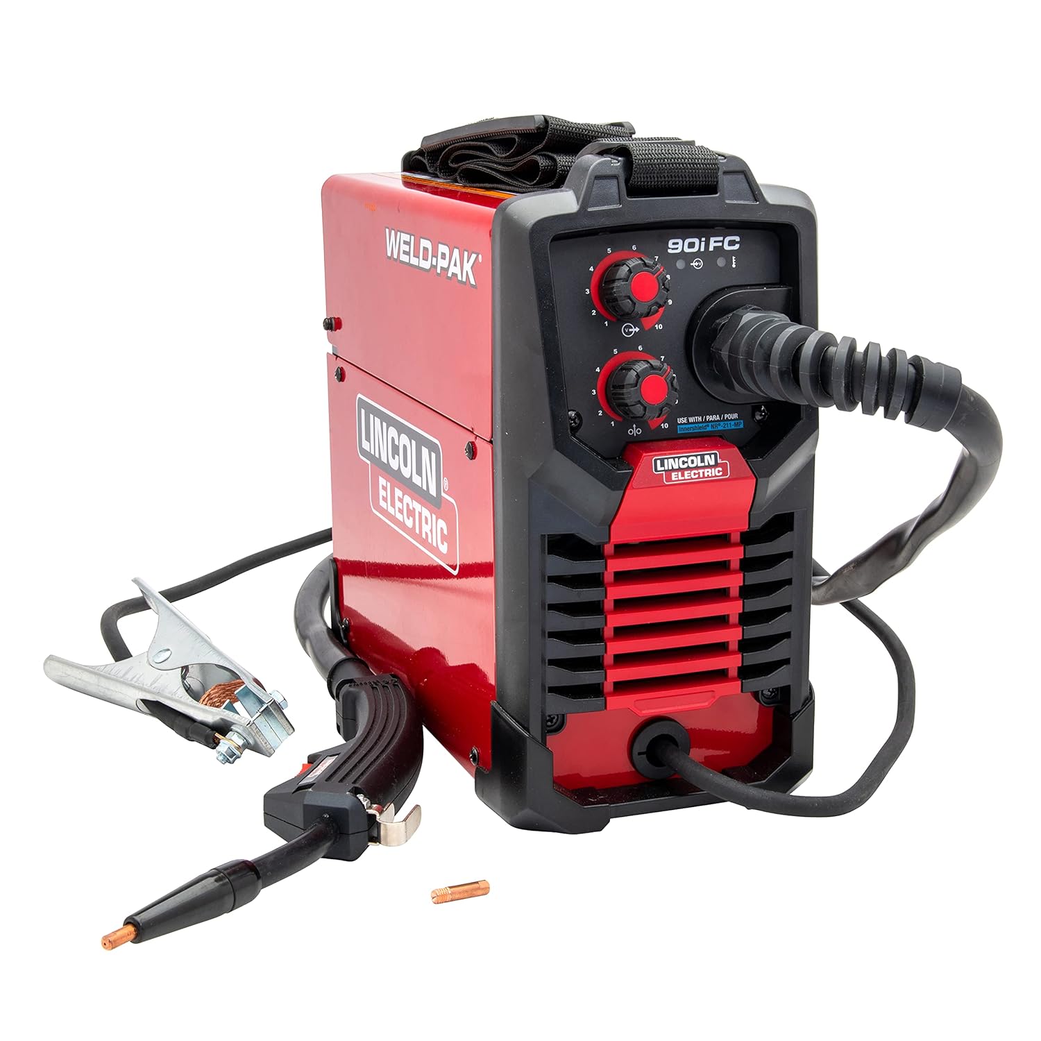 Lincoln Electric 90i FC Flux Core Wire Feed Weld-PAK Welder, 120V Welding Machine, Portable w Shoulder Strap, Protective Metal Case, Best for Small Jobs, K5255-1 Lincoln Electric 90i FC Flux Core Wire Feed Weld-PAK Welder, 120V Welding Machine, Portable w/Shoulder Strap, Protective Metal Case, Best for Small Jobs, K5255-1