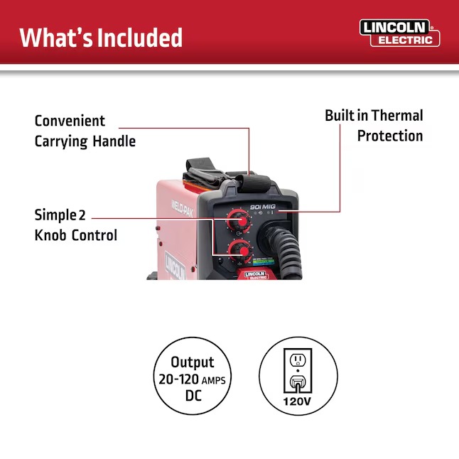 Lincoln Electric K5256-1 WELD-PAK 120 -Volt 120 -Amp MIG flux-cored Wire Feed Welder2_11zon