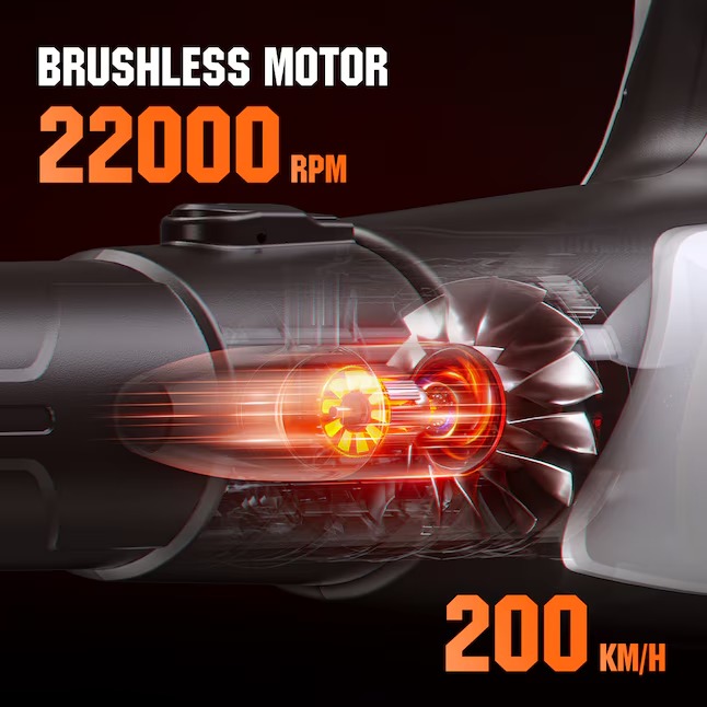 Litheli 40-volt 572-CFM 112-MPH Battery Handheld Leaf Blower 4 Ah (Battery and Charger Included) U20BR02-0A2207_11zon