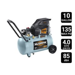 MCGRAW 10 Gallon, 135 PSI Oil-Lube Horizontal Shop/Auto Air Compressor