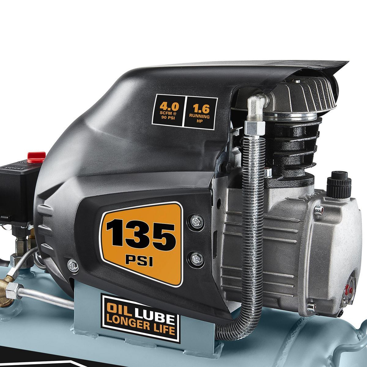MCGRAW 10 Gallon, 135 PSI Oil-Lube Horizontal Shop Auto Air Compressor1