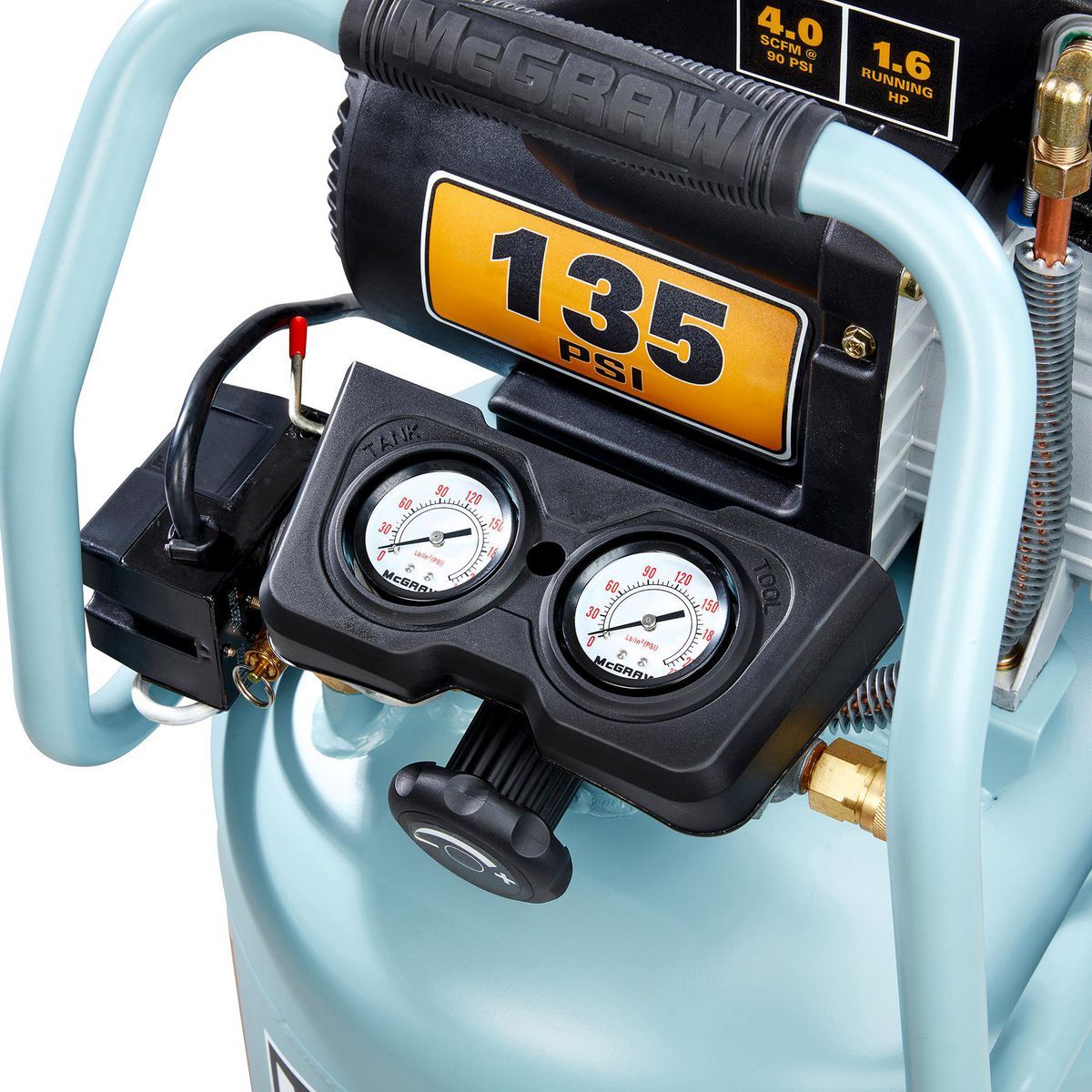 MCGRAW 20 Gallon, 135 PSI Oil-lube Vertical Shop Auto Air Compressor0