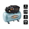 MCGRAW 3 Gallon, 110 PSI Oil-Free Light-Duty Hot Dog Air Compressor