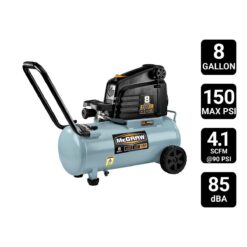 MCGRAW 8 Gallon, 150 PSI Oil-Free Horizontal Shop/Auto Air Compressor