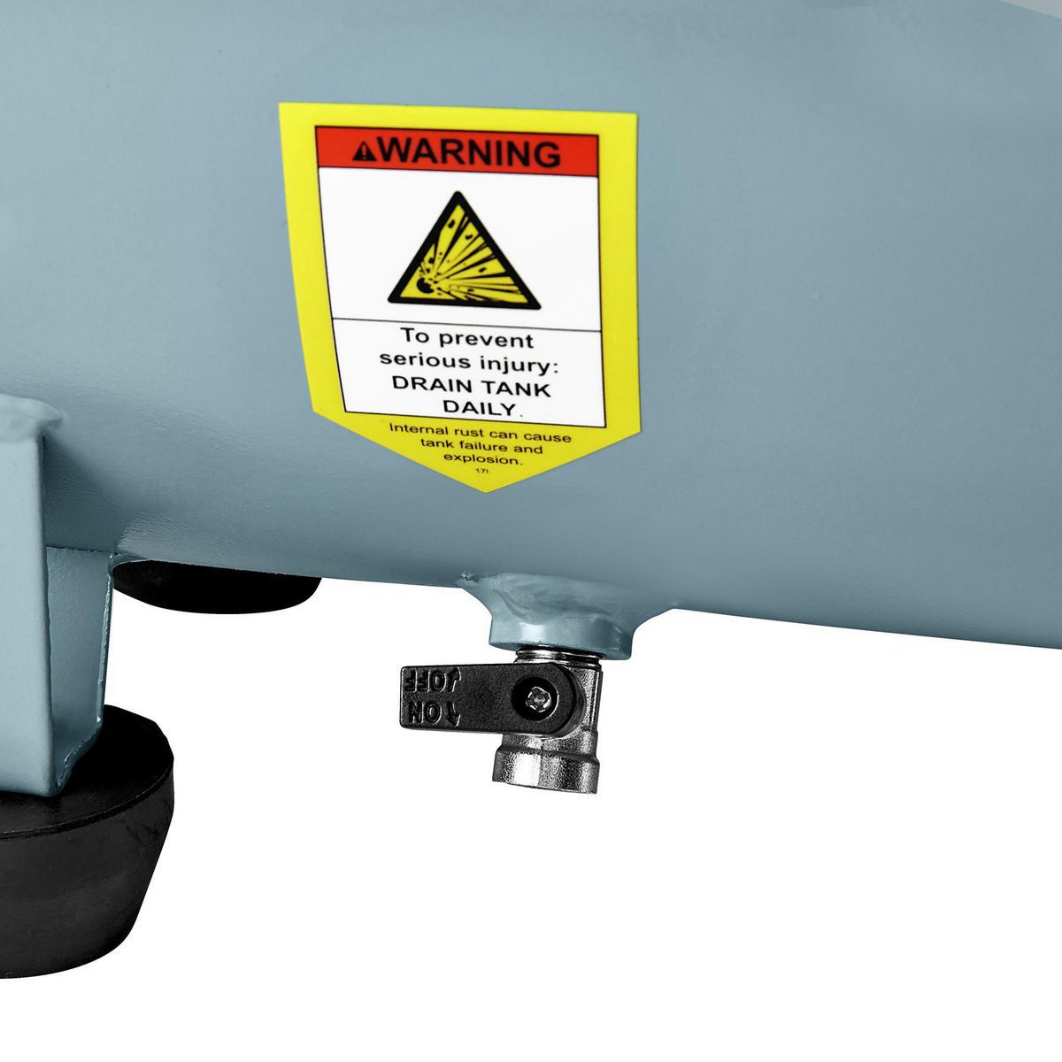 MCGRAW 8 Gallon, 150 PSI Oil-Free Horizontal Shop Auto Air Compressor5