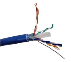 MICRO CONNECTORS 1000 feet Cat6 Solid & Shielded (F/UTP) CMR Riser Bulk Ethernet (23AWG) Cable (Blue) (TR4-560SR-BL)