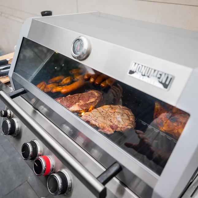 Monument M405BZ Mesa Stainless Steel 5-Burner Infrared Liquid Propane Gas Grill with 1 Side Burner16_11zon