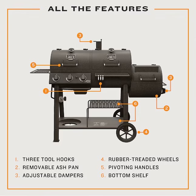 Oklahoma Joe's 24203004 Canyon Black Liquid propane and charcoal Combo Grill14_11zon