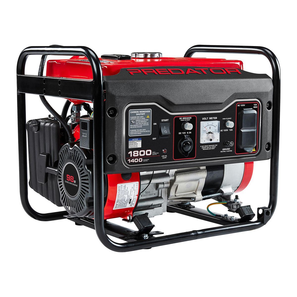 PREDATOR 1800 Watt Gas-Powered Portable Generator with CO SECURE Technology, EPA4