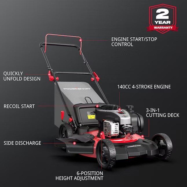PowerSmart B8621P 21-in Gas Push Lawn Mower with 140-cc Briggs and Stratton Engine1_11zon