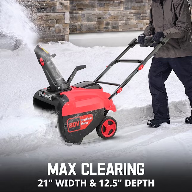 PowerSmart HB2801 80-volt 21-Inches Single-stage Push Battery Snow blower 6 Ah0_11zon