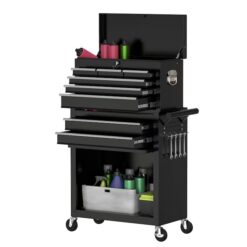 RaDEWAY TH111201-BK 24.4-Inches W x 42.9-Inches H 8 -Drawer Steel Rolling Tool Cabinet ( Black )