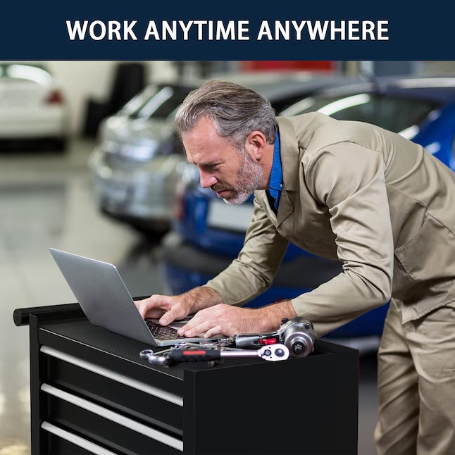 RaDEWAY TH111209-BK 24.41-Inches W x 31.1-Inches H 7 -Drawer Steel Rolling Tool Cabinet ( Black )1_11zon