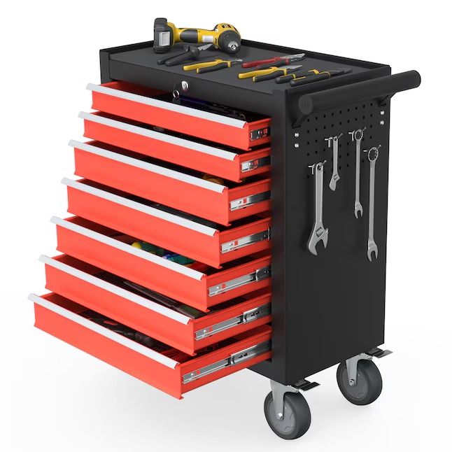 RaDEWAY TH111209-BKRD 24.41-Inches W x 31.1-Inches H 7 -Drawer Steel Rolling Tool Cabinet ( Multiple colors finishes )123_11zon