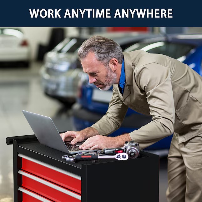 RaDEWAY TH111209-BKRD 24.41-Inches W x 31.1-Inches H 7 -Drawer Steel Rolling Tool Cabinet ( Multiple colors finishes )-_11zon