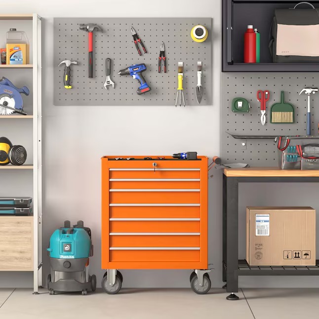 RaDEWAY TH111209-ORG 24.41-Inches W x 31.1-Inches H 7 -Drawer Steel Rolling Tool Cabinet ( Orange )7_11zon