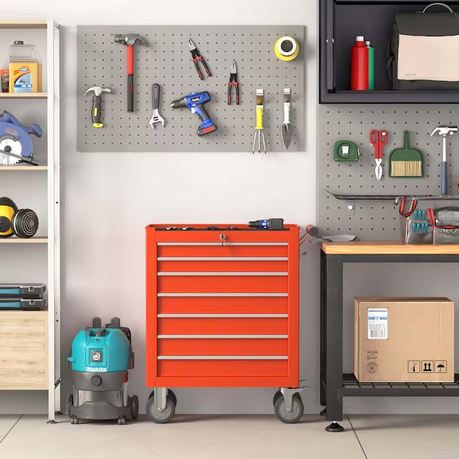 RaDEWAY TH111209-RD 24.41-Inches W x 31.1-Inches H 7 -Drawer Steel Rolling Tool Cabinet ( Red )8_11zon