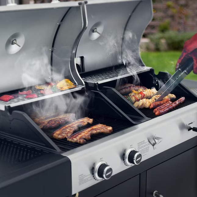 Royal Gourmet ZH3002N-N Cabinet Style Dual Fuel Series Silver Black Liquid propane and charcoal Combo Grill2_11zon