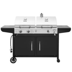 Royal Gourmet ZH3002N-N Cabinet Style Dual Fuel Series Silver Black Liquid propane and charcoal Combo Grill