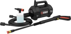 SENIX 13 Amp 1700 PSI 1.2 GPM Electric Pressure Washer with Foam Cannon, Spray Gun, 20-ft Hose, Turbo Nozzle, and Quick-Connect Spray Nozzles (HPWE13-L)
