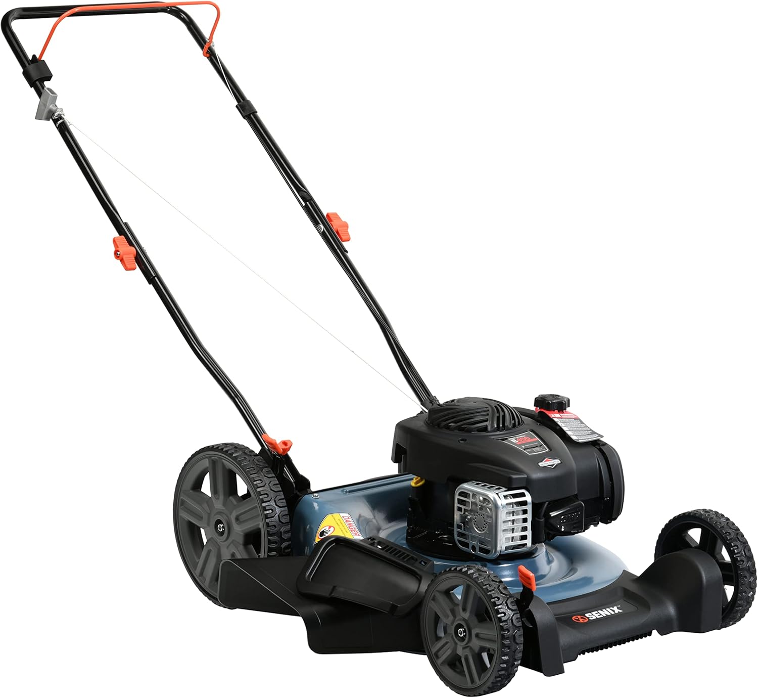 SENIX 21-Inch Gas Push Lawn Mower with 140 cc 4-Cycle Briggs & Stratton Engine, Mulching and Side Discharge, 6-Position Dual Lever Height Adjustment (LSPG-M6) SENIX 21-Inch Gas Push Lawn Mower with 140 cc 4-Cycle Briggs & Stratton Engine, Mulching and Side Discharge, 6-Position Dual Lever Height Adjustment (LSPG-M6)