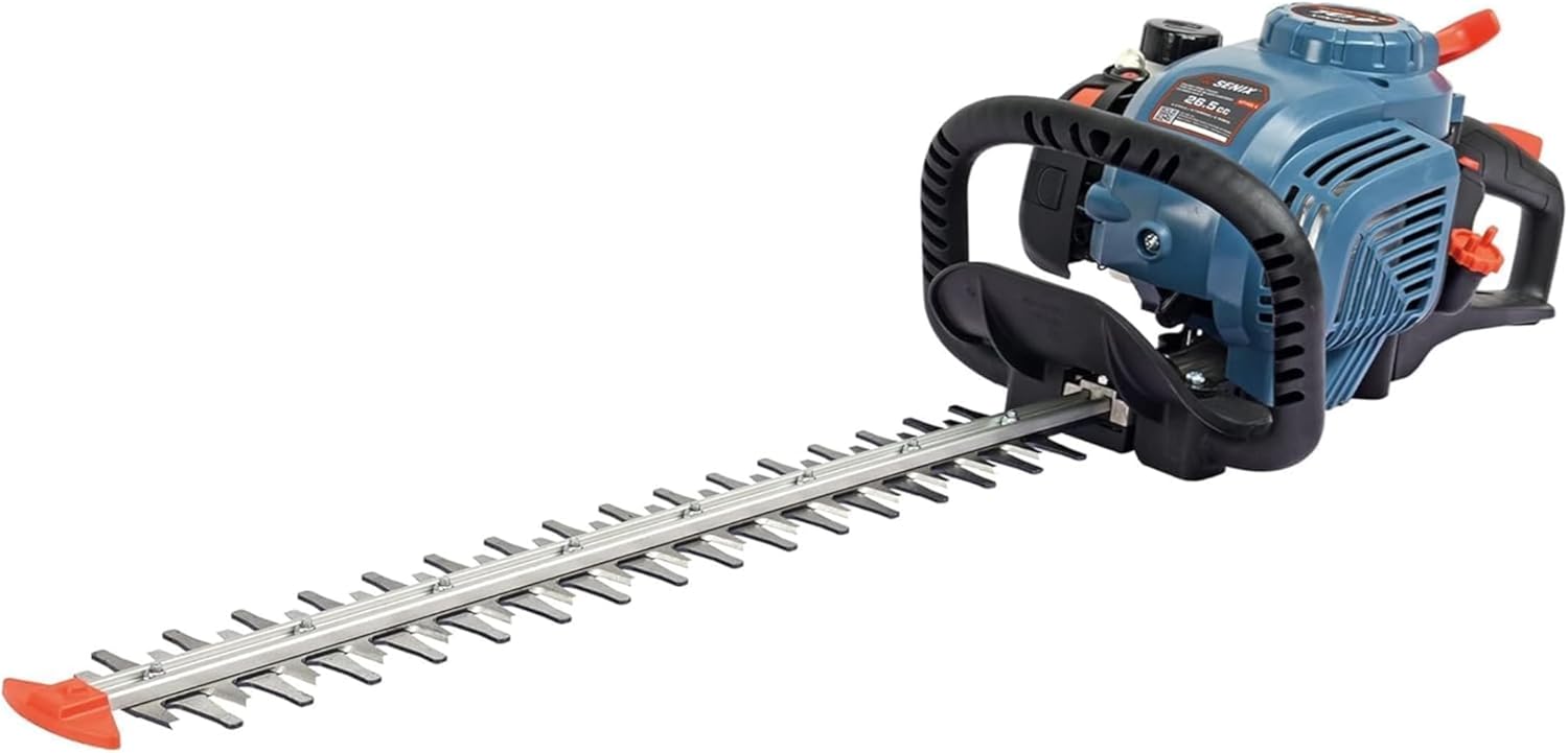 SENIX 4QL 26.5 cc 4 Cycle 22-Inch Gas Hedge Trimmer, Garden Tool to Trim Shrubs, Bushes (HT4QL-L) SENIX 4QL 26.5 cc 4 Cycle 22-Inch Gas Hedge Trimmer, Garden Tool to Trim Shrubs, Bushes, and More, Double Sided Dual Action Blades, 1-1/8" Cutting Capacity, Includes Blade Cover (HT4QL-L)