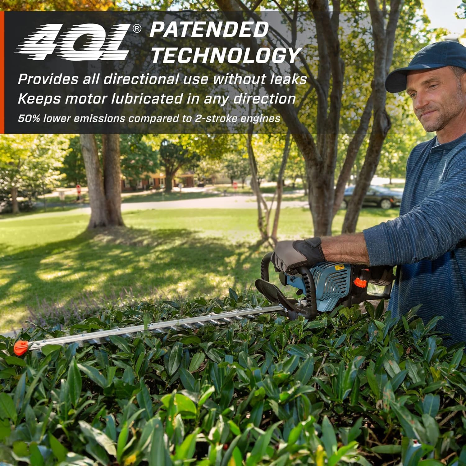 SENIX 4QL 26.5 cc 4 Cycle 22-Inch Gas Hedge Trimmer, Garden Tool to Trim Shrubs, Bushes (HT4QL-L)8