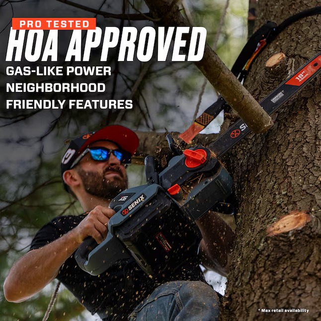 SENIX CSX6-M1 60-volt Max 18-in Battery 4 Ah Chainsaw (Battery and Charger Included)5_11zon