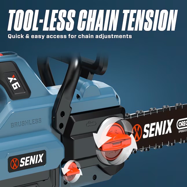 SENIX CSX6-M1 60-volt Max 18-in Battery 4 Ah Chainsaw (Battery and Charger Included)8_11zon