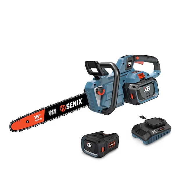 SENIX CSX6-M1 60-volt Max 18-in Battery 4 Ah Chainsaw (Battery and Charger Included)_11zon SENIX CSX6-M1 60-volt Max 18-in Battery 4 Ah Chainsaw (Battery and Charger Included)