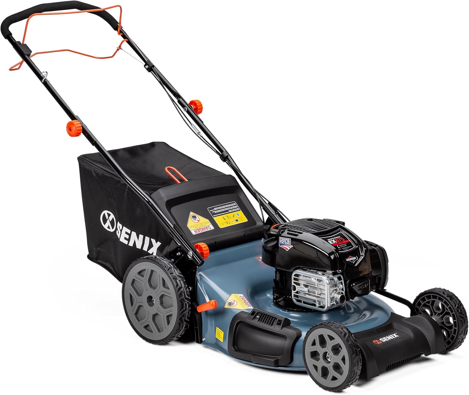 SENIX LSSG-H1 22-Inch Self Propelled Gas Lawn Mower with 163 cc 4-Cycle Engine, 3-in-1 Rear Wheel Drive Single Speed Lawnmower, 6-Position Height Adjustment with 11-Inch Rear Wheels SENIX LSSG-H1 22-Inch Self Propelled Gas Lawn Mower with 163 cc 4-Cycle Engine, 3-in-1 Rear Wheel Drive Single Speed Lawnmower, 6-Position Height Adjustment with 11-Inch Rear Wheels