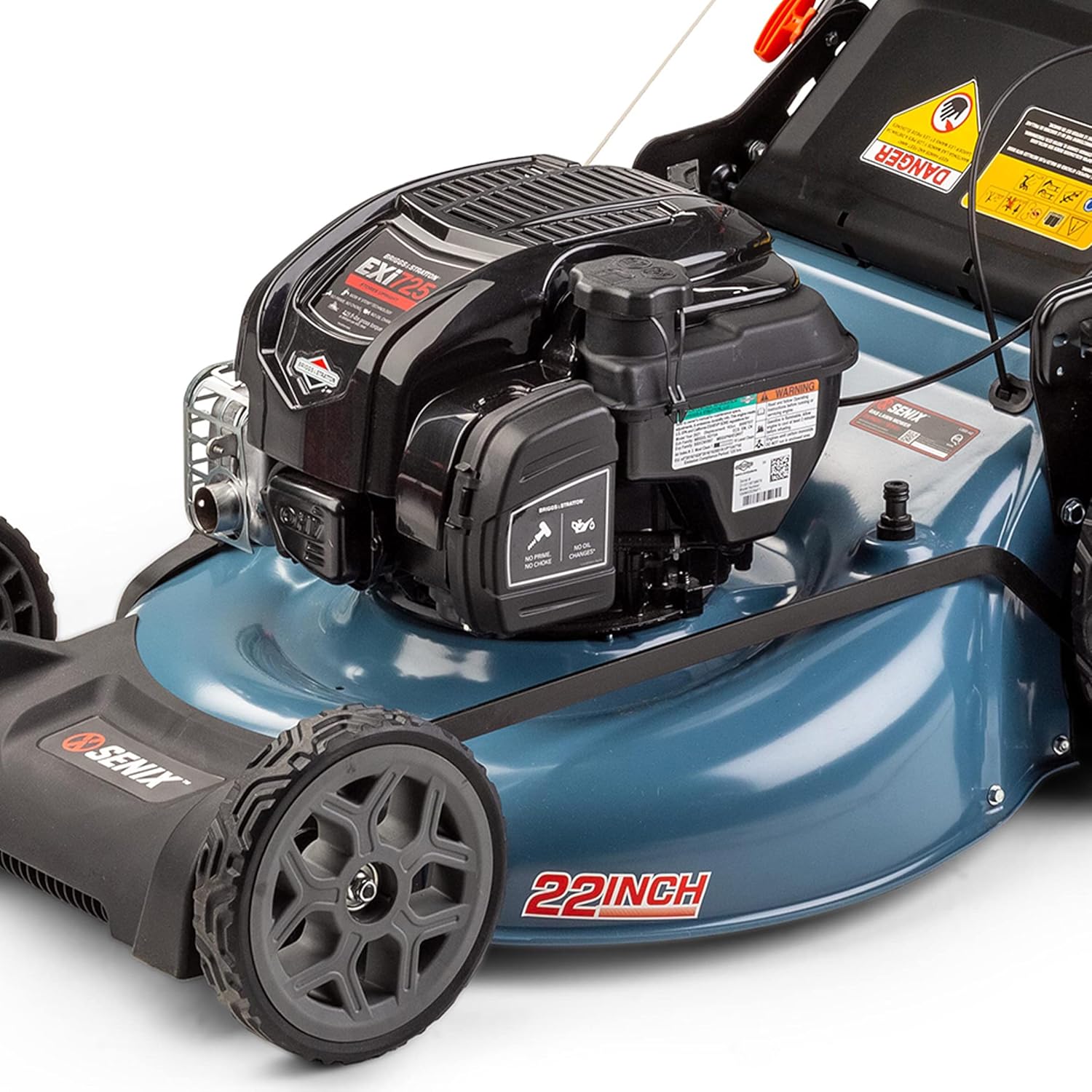 SENIX LSSG-H2 22-Inch Self Propelled Gas Lawn Mower with 163 cc 4-Cycle Engine, 3-in-1 Rear Wheel Drive Variable Speed Lawnmower, 6-Position Height Adjustment with 11-Inch Rear Wheels8