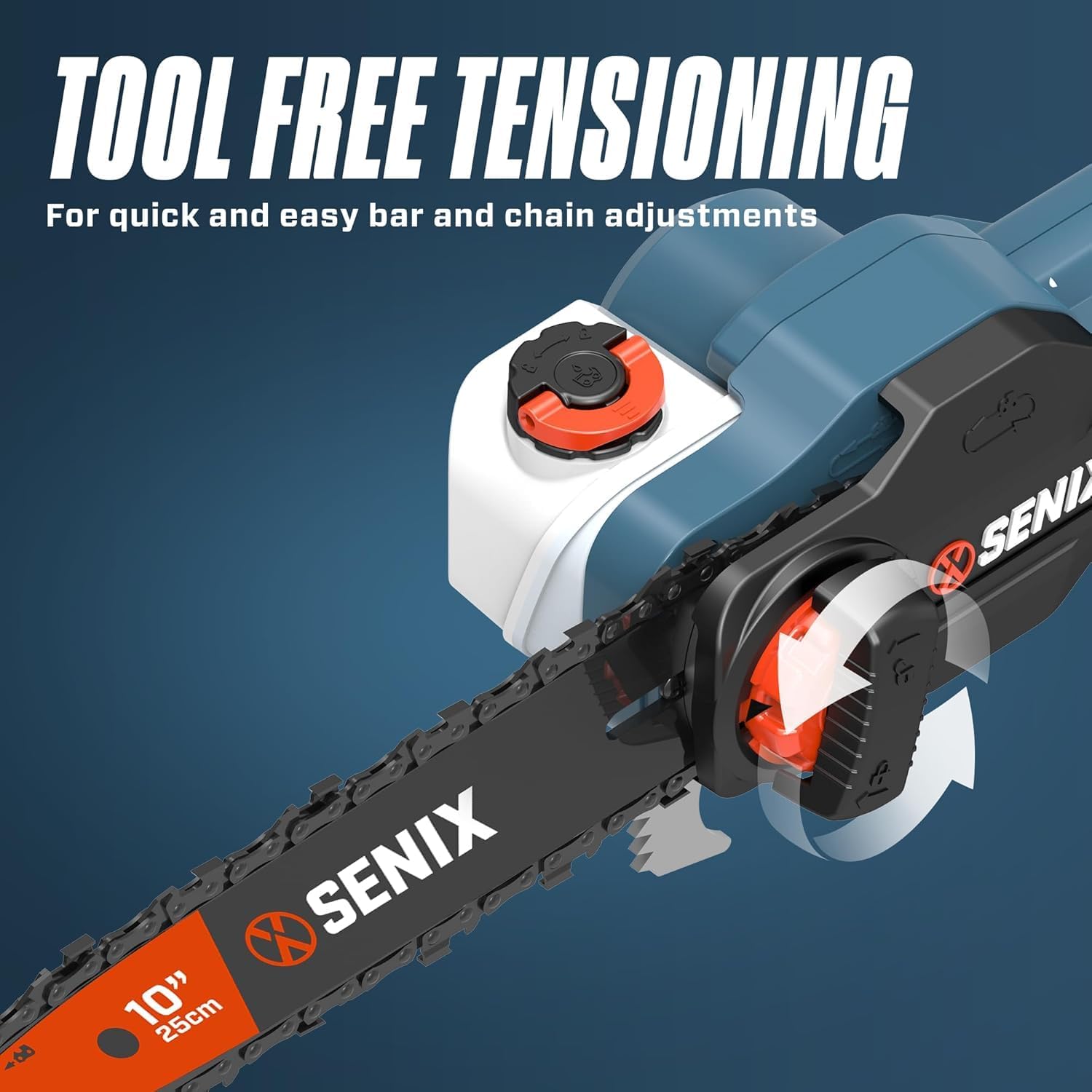 SENIX X6 60 Volt Max 10-Inch Carbon Fiber Cordless Pole Saw, Telescoping Chainsaw Reaches Branches up to 14 Feet, 3.0Ah Battery and Charger Included (CSPX6-M)-