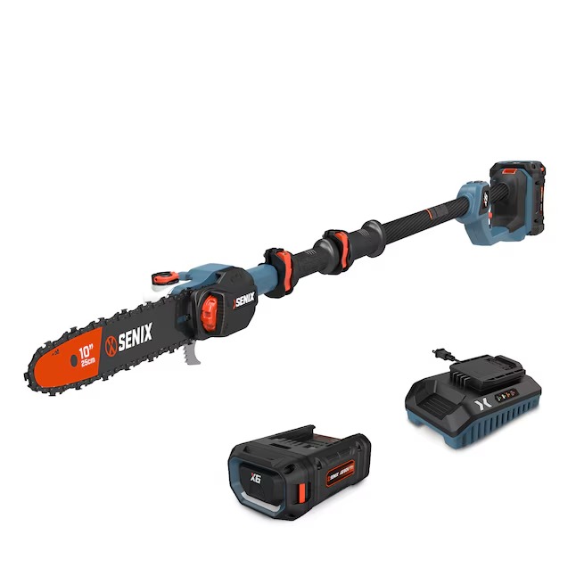 SENIX X6 60 Volt Max 10-Inch Carbon Fiber Cordless Pole Saw, Telescoping Chainsaw Reaches Branches up to 14 Feet, 3.0Ah Battery and Charger Included (CSPX6-M)_11zon SENIX X6 60 Volt Max* 10-Inch Carbon Fiber Cordless Pole Saw, Telescoping Chainsaw Reaches Branches up to 14 Feet, 3.0Ah Battery and Charger Included (CSPX6-M)
