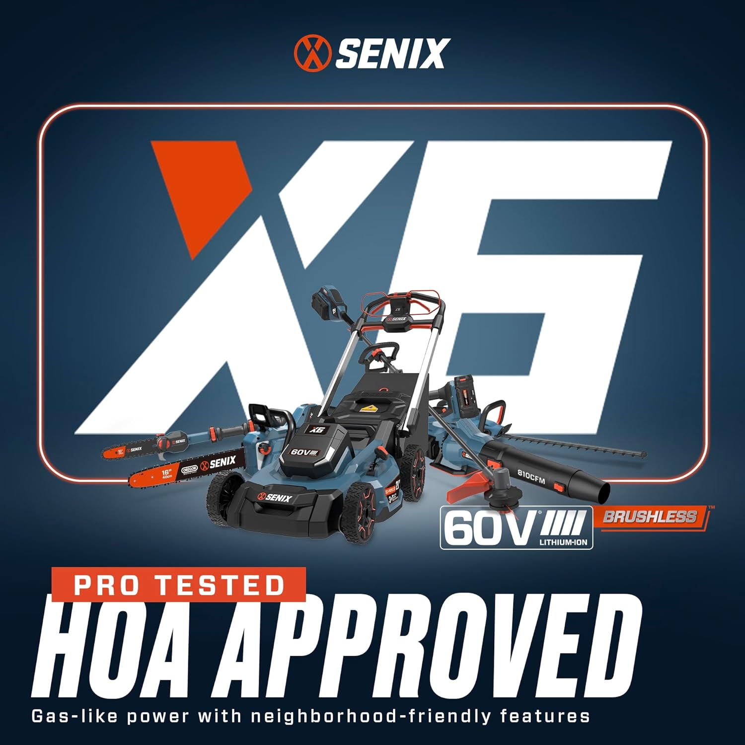 SENIX X6 60 Volt Max Cordless Brushless Grass Trimmer and Edger Lawn Tool, Straight Shaft, 16-Inch Max Cutting Width, Bump Feed, 3.0 Ah Lithium-ion Battery and Charger Included (GTX6-M)11