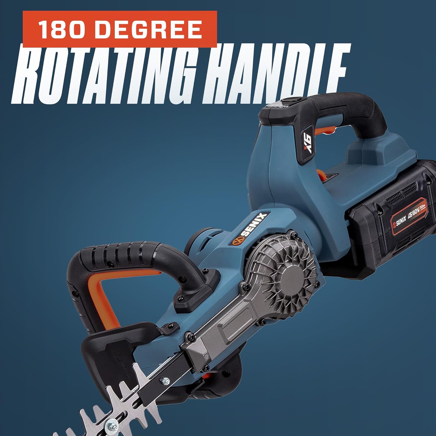 SENIX X6 60V Max Battery Powered 26 Cordless Hedge Trimmer with Brushless Motor, Double-Sided Dual Action Blades, 1-1 4 Cutting Capacity, 3.0 Ah Lithium-ion Battery & Charger Included (HTX6-M1)1