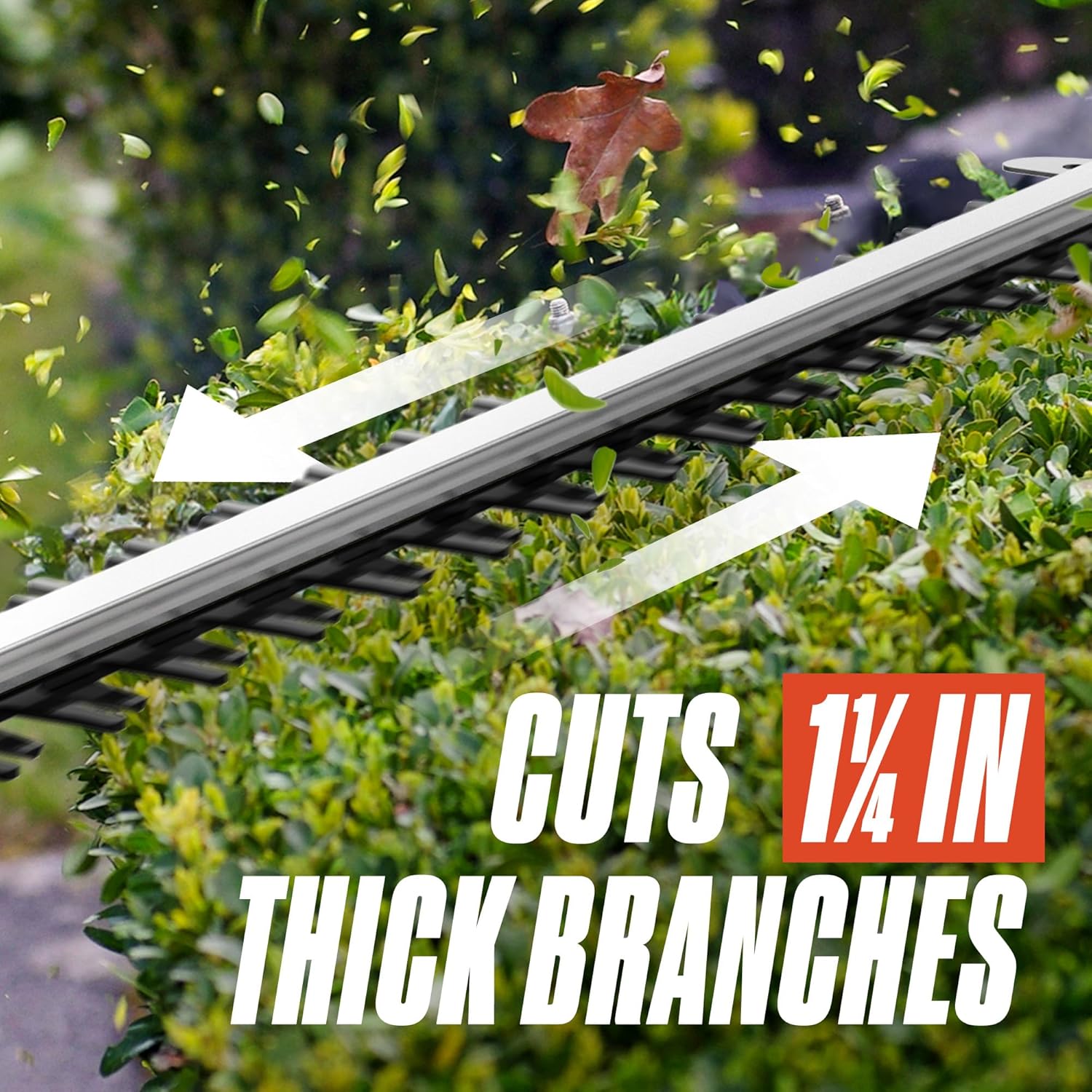 SENIX X6 60V Max Battery Powered 26 Cordless Hedge Trimmer with Brushless Motor, Double-Sided Dual Action Blades, 1-1 4 Cutting Capacity, 3.0 Ah Lithium-ion Battery & Charger Included (HTX6-M1)23