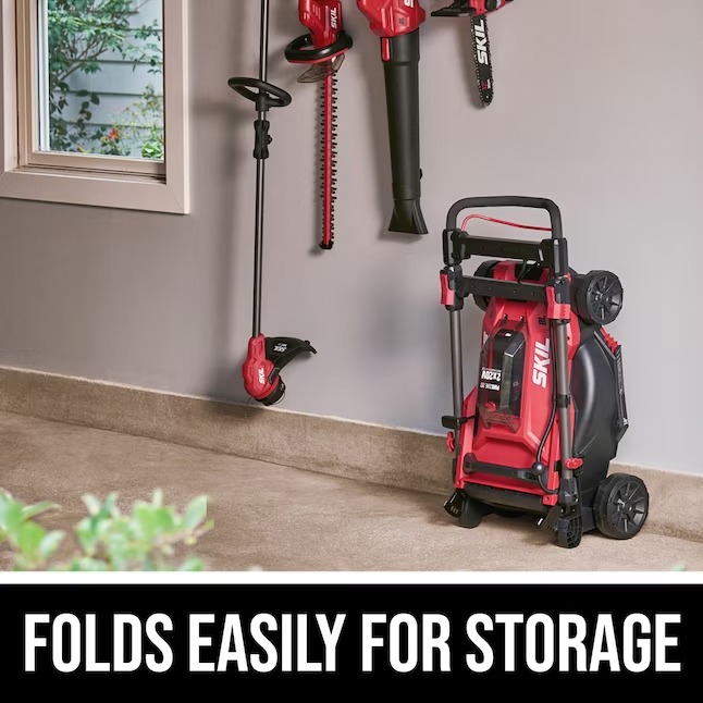 SKIL PM4912B-20 PWR CORE 20-volt 18-in Cordless Push Lawn Mower 4 Ah (2-Batteries and Charger Included)9_11zon