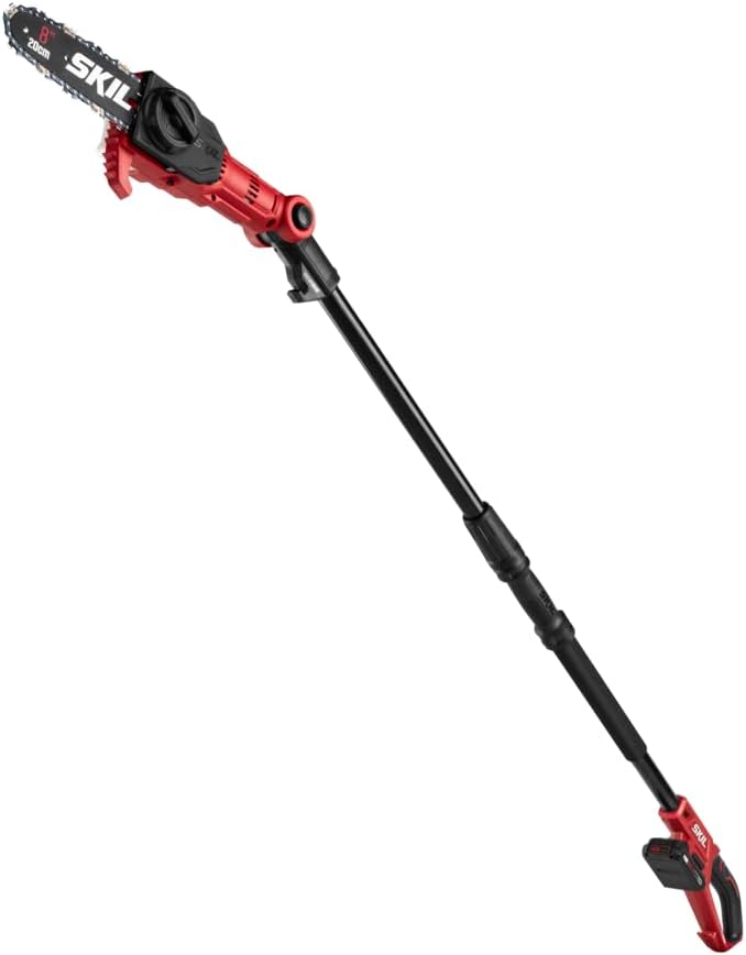 SKIL PS4563B-10 PWR CORE 20 8 20V Pole Saw Kit, Includes with 2.0Ah Lithium Battery and Charger, Red1