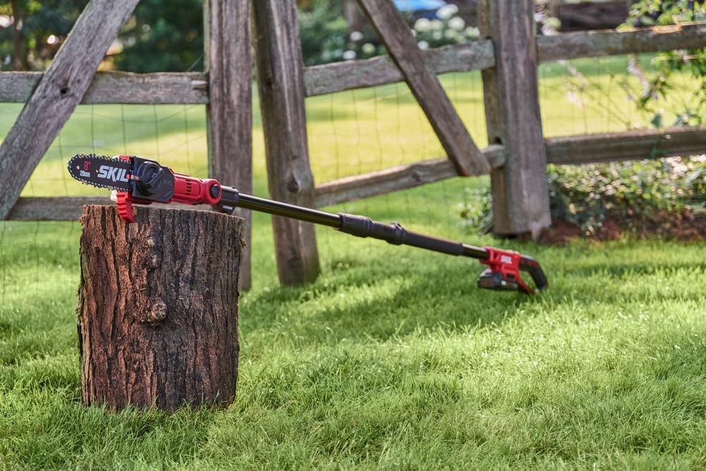 SKIL PS4563B-10 PWR CORE 20 8 20V Pole Saw Kit, Includes with 2.0Ah Lithium Battery and Charger, Red11