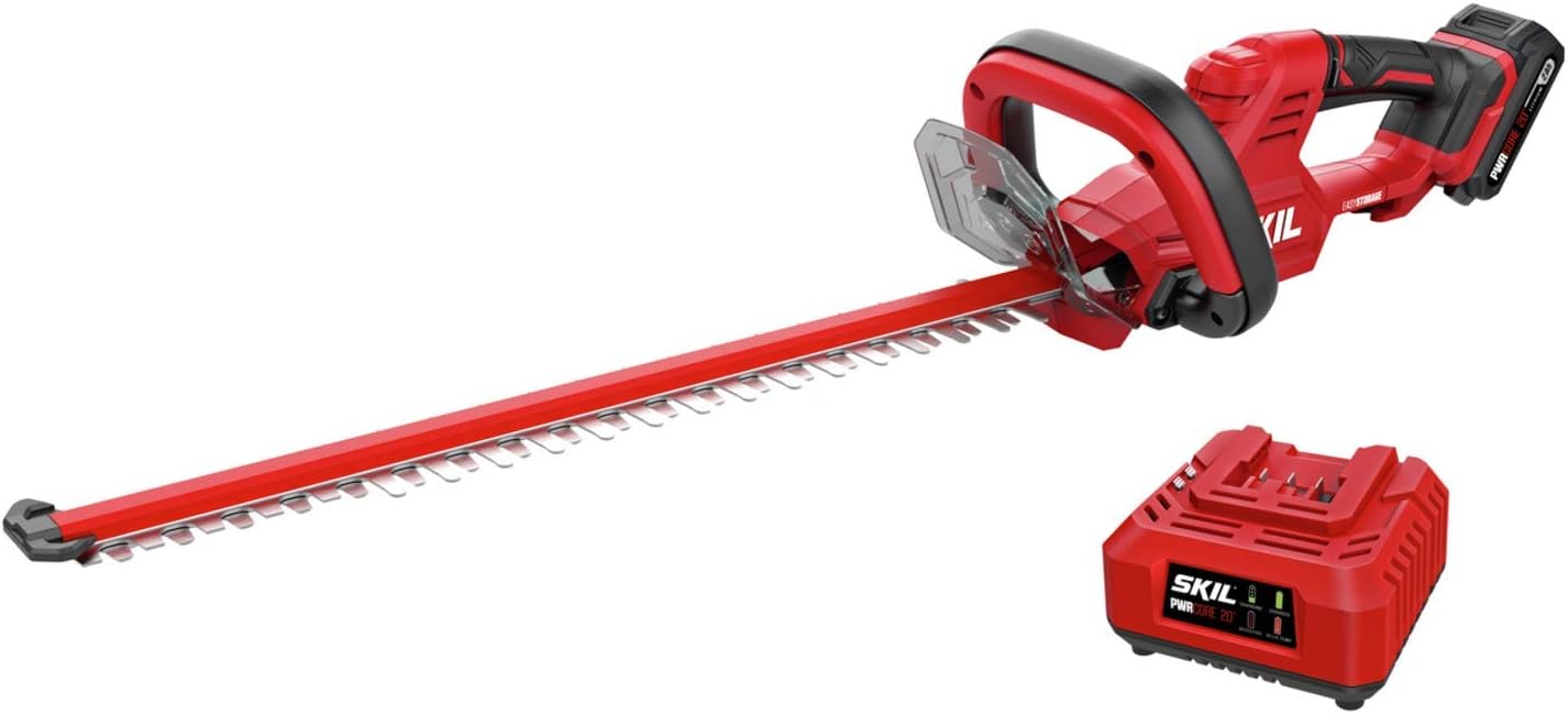 SKIL PWR CORE 20 22 20V Hedge Trimmer Kit, 3 4 Cut Capacity, Includes 2.0Ah Battery and Charger - HT4222B-10 SKIL PWR CORE 20 22" 20V Hedge Trimmer Kit, 3/4'' Cut Capacity, Includes 2.0Ah Battery and Charger - HT4222B-10