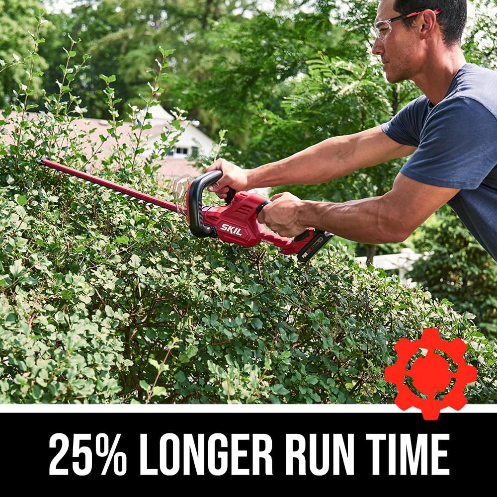SKIL PWR CORE 20 22 20V Hedge Trimmer Kit, 3 4 Cut Capacity, Includes 2.0Ah Battery and Charger - HT4222B-101