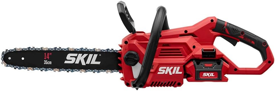 SKIL PWR CORE 40 Brushless 40V 14” Lightweight Chainsaw Kit with Tool-free Chain Tension & Auto Lubrication, Includes 2.5Ah Battery and Auto PWR Jump Charger - CS4555-109