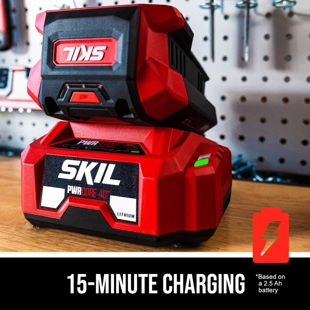 SKIL PWR CORE 40 Brushless 40V Self-Propelled Mower Kit Including 6.0Ah Battery and Auto PWR JUMP Charger-SM4910C-114